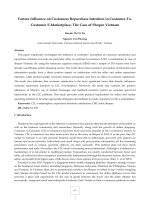 Factors Influence on Customers Repurchase Intention in Customer-To-Customer E-Marketplace. The Case of Shopee Vietnam