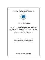 Xây dựng mô hình giao dịch quyền chọn chứng khoán trên thị trường chứng khoán Việt Nam