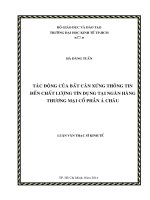 Tác động của bất cân xứng thông tin đến chất lượng tín dụng tại Ngân hàng Thương mại cổ phần Á Châu