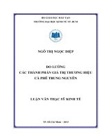 Đo lường các thành phần giá trị thương hiệu cà phê Trung Nguyên