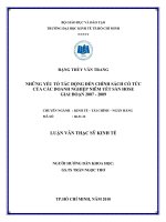 Những yếu tố tác động đến chính sách cổ tức của các doanh nghiệp niêm yết sàn Hose giai đoạn 2007-2009