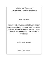 Mối quan hệ giữa cơ cấu sở hữu (Ownership Structure) và hiệu quả hoạt động của doanh nghiệp (Firm Performance) - Nghiên cứu các Công ty niêm yết trên sàn chứng khoán TP.HCM (HSX)