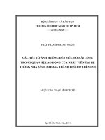 Các yếu tố ảnh hưởng đến mức độ hài lòng trong quan hệ lao động của nhân viên tại hệ thống nhà sách Fahasa TP. Hồ Chí Minh
