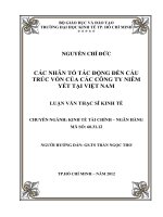 Các nhân tố tác động đến cấu trúc vốn của các công ty niêm yết tại Việt Nam