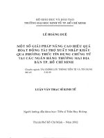 Giải Pháp Nâng Cao Hiệu Quả Hoạt Động Tài Trợ Xuất Nhập Khẩu qua Phương Thức Tín Dụng Chứng Từ tại các Ngân Hàng Thương Mại Địa Bàn TP.HCM