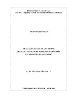 Khảo sát các yếu tố ảnh hưởng đến căng thẳng nghề nghiệp của nhân viên tại Bệnh viện quận Tân Phú