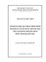 Đánh giá hiệu quả hoạt động kinh doanh của ngân hàng thương mại Việt Nam bằng phương pháp phân tích bao dữ liệu
