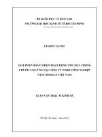 Giải pháp hoàn thiện hoạt động thu mua trong chuỗi cung ứng tại Công ty TNHH Công nghiệp nặng Doosan Việt Nam