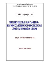 Những biện pháp nhằm nâng cao hiệu quả hoạt động của hệ thống ngân hàng thương mại cổ phần tại Thành Phố Hồ Chí Minh