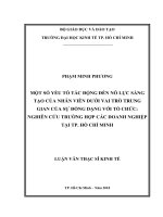 Một số yếu tố tác động đến nỗ lực sáng tạo của nhân viên dưới vai trò trung gian của sự đồng dạng với tổ chức: nghiên cứu trường hợp các doanh nghiệp tại Tp. Hồ Chí Minh