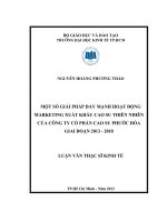 Một số giải pháp đẩy mạnh hoạt động marketing xuất khẩu cao su thiên nhiên của Công ty Cổ phần Cao su Phước Hòa giai đoạn 2013 - 2018