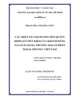 Các nhân tố ảnh hưởng đến quyết định gửi tiết kiệm của khách hàng tại Ngân hàng TMCP ngoại thươngViệt Nam