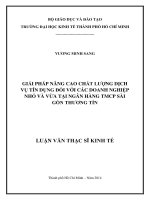 Giải pháp nâng cao chất lượng dịch vụ tín dụng đối với các doanh nghiệp nhỏ và vừa tại Ngân hàng TMCP Sài Gòn Thương Tín