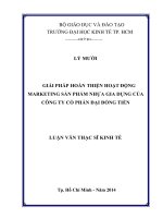 Giải pháp hoàn thiện hoạt động marketing sản phẩm nhựa gia dụng của Công ty cổ phần Đại Đồng Tiến