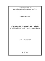 Đảng bộ tỉnh đồng nai lãnh đạo xây dựng hệ thống chính trị cơ sở từ năm 1991 đến năm 2015 
