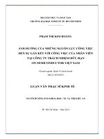 Ảnh hưởng của những nguồn lực công việc đến sự gắn kết với công việc của nhân viên tại Công ty Trách nhiệm hữu hạn On Semiconductor Việt Nam