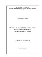Nâng cao khả năng tiếp cận vốn vay của doanh nghiệp nhỏ và vừa tại Vietcombank Lâm Đồng