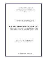 Các yếu tố tác động đến cấu trúc vốn của doanh nghiệp niêm yết