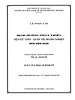 Định hướng phát triển Viện kế toán - Quản trị doanh nghiệp đến năm 2010