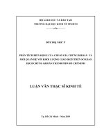 Phân tích biến động của chỉ số giá chứng khoán và mối quan hệ với khối lượng giao dịch trên Sở Giao dịch Chứng khoán Thành Phố Hồ Chí Minh