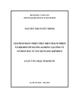 Giải pháp hoàn thiện thực hiện trách nhiệm xã hội đối với người lao động tại Công ty Cổ phần Đầu tư Xây dựng Dầu khí IDICO