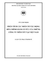 Phân tích các nhân tố tác động đến chính sách cổ tức của những công ty niêm yết tại Việt Nam