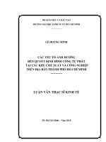 Các yếu tố ảnh hưởng đến quyết định đình công tự phát tại các khu chế xuất và công nghiệp trên địa bàn Thành phố Hồ Chí Minh