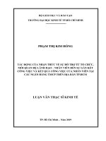 Tác động của nhận thức về sự hỗ trợ từ tổ chức, mối quan hệ lãnh đạo – nhân viên đến sự gắn kết công việc và kết quả công việc của nhân viên tại các ngân hàng TMCP trên địa bàn TP.HCM