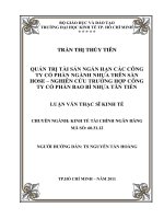 Quản trị tài sản ngắn hạn các công ty cổ phần ngành nhựa trên sàn Hose - Nghiên cứu trường hợp công ty cổ phần bao bì nhựa Tân Tiến