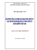Giải pháp nâng cao hiệu quả khai thác dịch vụ vận chuyển hành khách của tổng công ty Hàng không Việt Nam