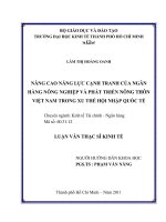 Nâng cao năng lực cạnh tranh của Ngân hàng Nông nghiệp và Phát triển Nông thôn Việt Nam trong xu thế hội nhập quốc tế