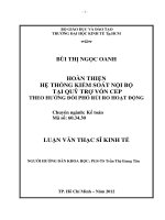 Hoàn thiện hệ thống kiểm soát nội bộ tại Quỹ trợ vốn CEP theo hướng đối phó rủi ro hoạt động