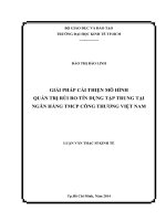GIẢI PHÁP CẢI THIỆN MÔ HÌNH  QUẢN TRỊ RỦI RO TÍN DỤNG TẬP TRUNG TẠI NGÂN HÀNG TMCP CÔNG THƯƠNG VIỆT NAM