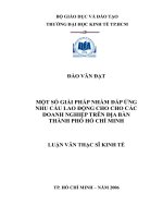 Một số giải pháp nhằm đáp ứng nhu cầu lao động cho các doanh nghiệp trên địa bàn Thành phố Hồ Chí Minh