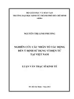 Nghiên cứu các nhân tố tác động đến ý định sử dụng ví điện tử tại Việt Nam