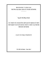 Các nhân tố ảnh hưởng đến quyết định gửi tiền tiết kiệm vào Ngân hàng Thương mại Cổ phần Á Châu tại TP. HCM