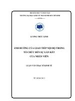 Ảnh hưởng của giao tiếp nội bộ trong tổ chức đến sự gắn kết của nhân viên : Luận văn thạc sĩ