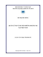 Quản lý nợ và dự báo khủng hoảng nợ tại Việt Nam