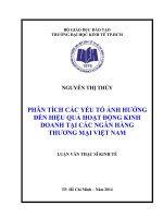 Phân tích các yếu tố ảnh hưởng đến hiệu quả hoạt động kinh doanh tại ngân hàng thương mại Việt Nam