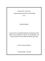 Vận dụng báo cáo bộ phận để đánh giá thành quả hoạt động của các bộ phận tại Viettel TP. Hồ Chí Minh – chi nhánh Tập đoàn Công nghiệp Viễn thông Quân đội