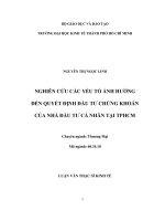 Nghiên cứu các yếu tố ảnh hưởng đến quyết định đầu tư chứng khoán của nhà đầu tư cá nhân tại TPHCM