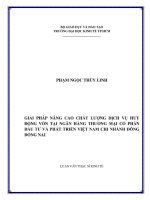 Giải pháp nâng cao chất lượng dịch vụ huy động vốn tại Ngân hàngThương mại Cổ phần Đầu tư và Phát triển Việt Nam chi nhánh Đông Đồng Nai