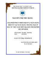 Giải pháp phát triển dịch vụ ngân hàng điện tử tại ngân hàng thương mại CP đầu tư Việt Nam trên địa bàn TPHCM