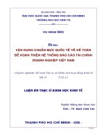 Vận dụng chuẩn mực quốc tế về kế toán để hoàn thiện hệ thống báo cáo tài chính doanh nghiệp Việt Nam