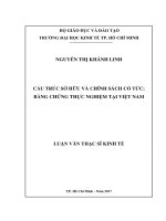 Cấu trúc sở hữu và chính sách cổ tức: Bằng chứng thực nghiệm tại  Việt Nam