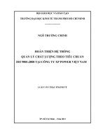 Hoàn thiện hệ thống quản lý chất lượng theo tiêu chuẩn ISO 9001:2008 tại Công ty XP Power Việt Nam : Luận văn thạc sĩ