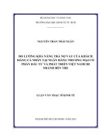 Đo lường khả năng trả nợ vay của khách hàng cá nhân tại Ngân hàng Thương mại Cổ phần Đầu tư và Phát triển Việt Nam chi nhánh Bến Tre