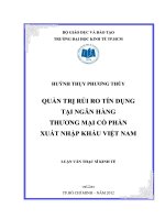Quản trị rủi ro tín dụng tại ngân hàng thương mại cổ phần xuất nhập khẩu Việt Nam