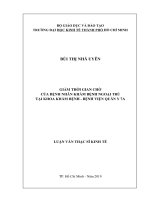 Giảm thời gian chờ của bệnh nhân khám ngoại trú tại Khoa Khám bệnh – Bệnh viện Quân y 7A