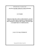 Mối quan hệ giữa chất lượng dịch vụ, sự hài lòng và lòng trung thành của khách hàng đối với dịch vụ khám chữa bệnh - trường hợp các bệnh viện tư ở Bình Dương